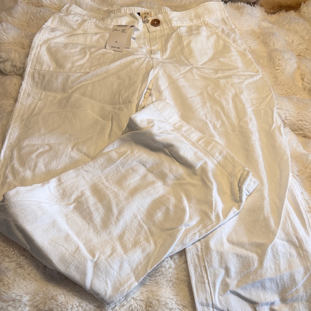 White Linen Pants Roxy